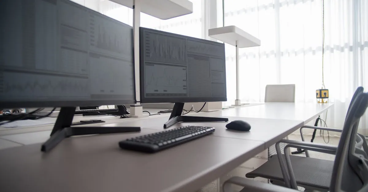 Widescreen monitor on a desk showing a wide display aspect ratio for design work