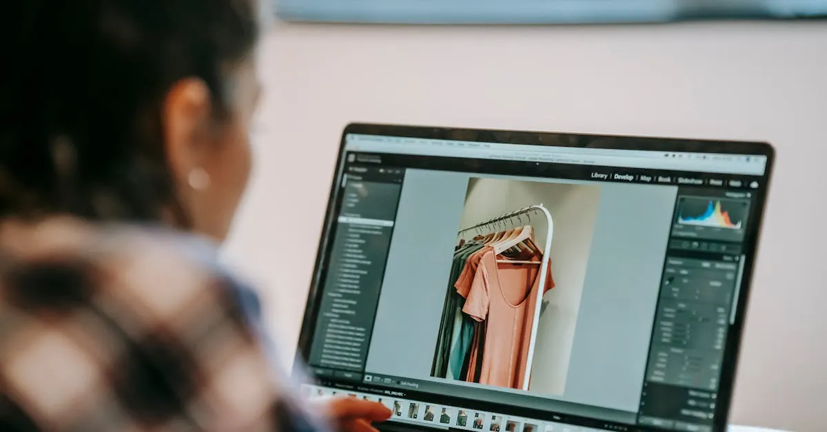 Person cropping a photo on a laptop screen with the image cropper tool